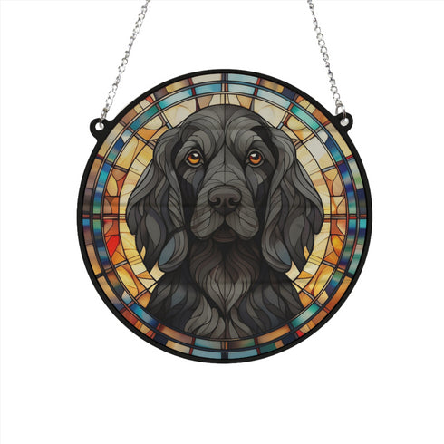 Cocker Spaniel Black Stained Glass Effect Suncatcher
